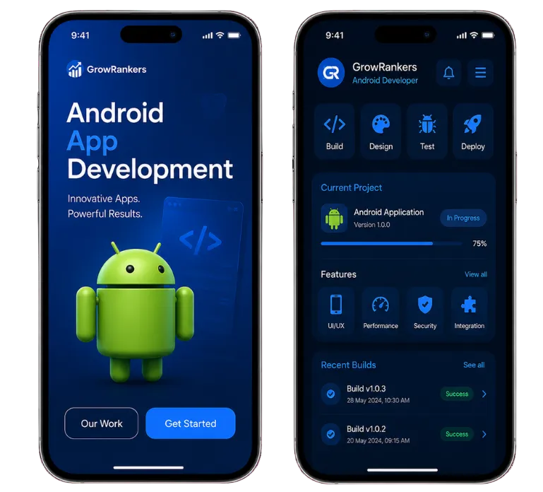 Android App Security Dashboard Mockup