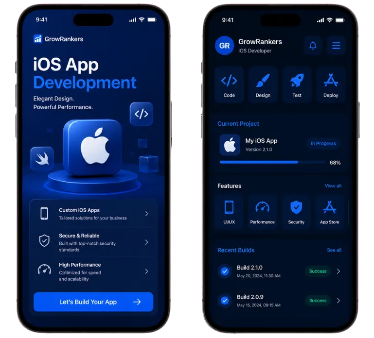 iOS App Security Dashboard Mockup